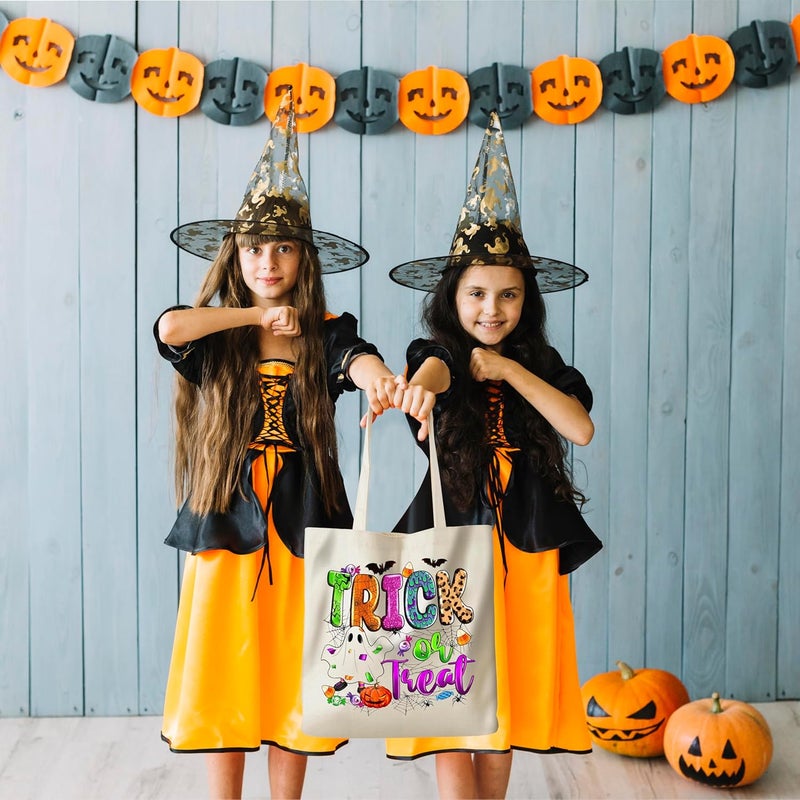 BABORI Halloween Candy Bags for Trick or Treating - 13" Reusable Canvas Bags - Image 2